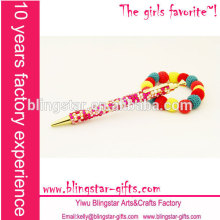 diamond pink pearls metal pen