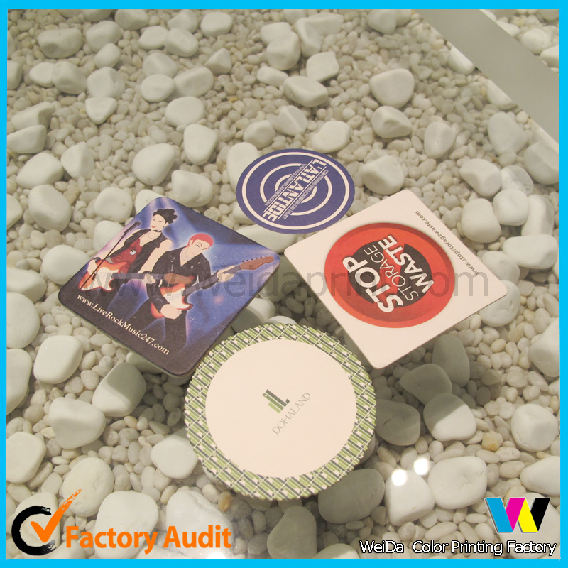 Fashion Customized Logo Printed Absorbent Coasters for Promotion