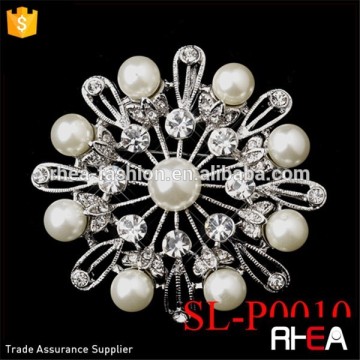 Factory Directly Wedding Brooch Pin Rhinestones Pearls flower brooch