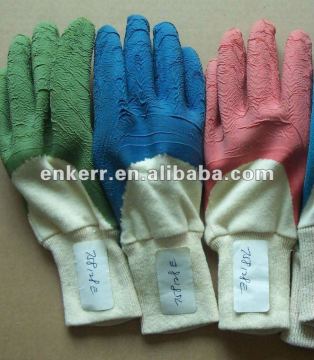 cotton interlock liner latex coated gloves