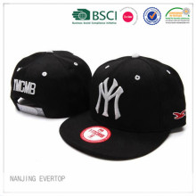 3D NY broderi svart platt Bill Cap