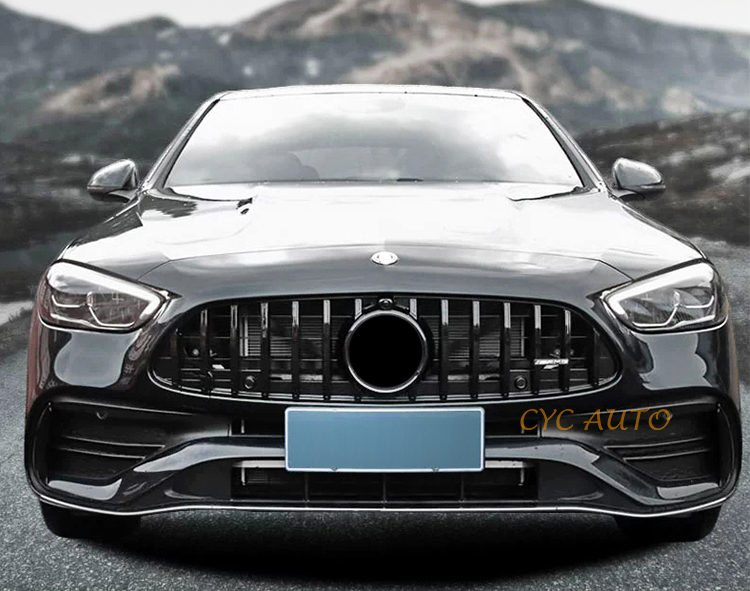 thumbnail image 2 of Panamericana Style Front Grill For Mercedes C-Class W206 AMG Line (Gloss Chrome) 2 of 6