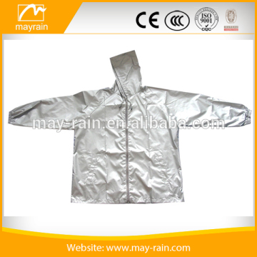 Silver mens fleece waterproof windbreaker jacket