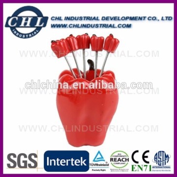 Apple shape resin cake fork for gift