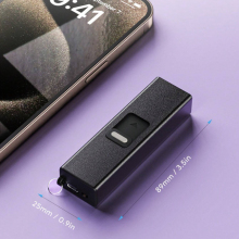 Rechargeable Aluminium Alloy Candle Lighter - Electric Flameless Windproof Lighter with Flashlight for Parties