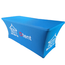 Custom Fitted Table Covers for Trade Shows & Events - 4ft, 6ft, 8ft Stretch Table Cloths with Logo