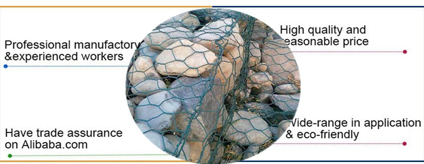 1*0.3*0.3 m Gabion de canasta de alambre de hierro Cagas de roca Muro de contención 200x100x50 Caja de gabión soldada Cesta de pared de la pared de la jaula