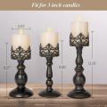 Distressed Black Candle Holders for Pillar Candles