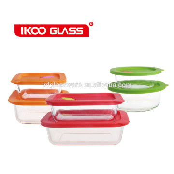 Glass lunch box with silicone seal