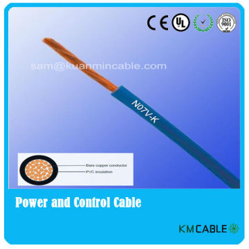 Special PVC R2 core insulation N07V-K cable