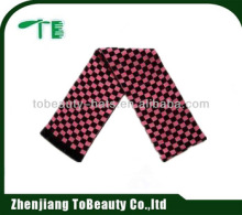fleece checked knitted scarf