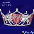 Forma de corazón de diamantes de imitación Corona de desfile de princesas redonda completa