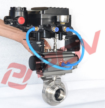 best sale flange pneumatic sanitary butterfly control valves