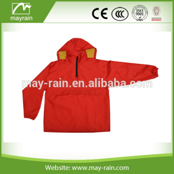 Fashion mens rain jacket polyester hooded outdoor jacket