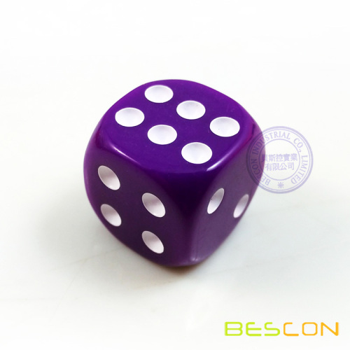 Six Side 16MM Opaque Plastic Colored Dice Purple