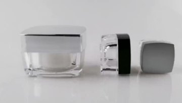 Fancy Square Clear Acrylic Cosmetic Cream Jar