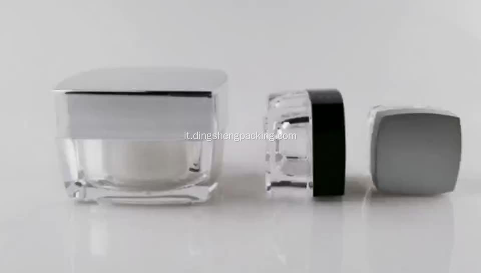 Barattolo acrilico cubo quadrato mini contenitore cosmetico