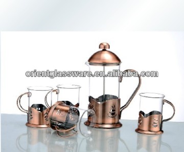 vintage glass coffee tea maker sets