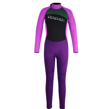 Seaskin Girls Back Zip Long Sleeves Flatlock Wetsuit