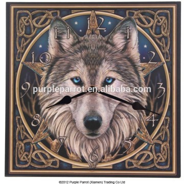 Wolf Head Picture Clock MDF WALL Clock