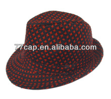 polyester short brim homburg Fedora women's summer Hat