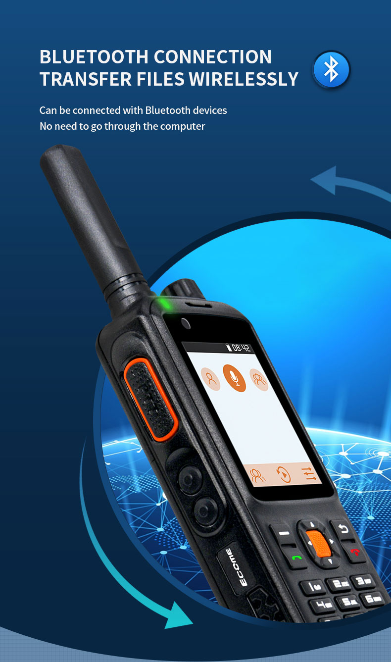 ETMY ET-A87 4G 3G 2G Wifi  POC Handheld Two Way Radio  1000 km Zello Android Communication Walkie Talkie with Dual Sim Mobile