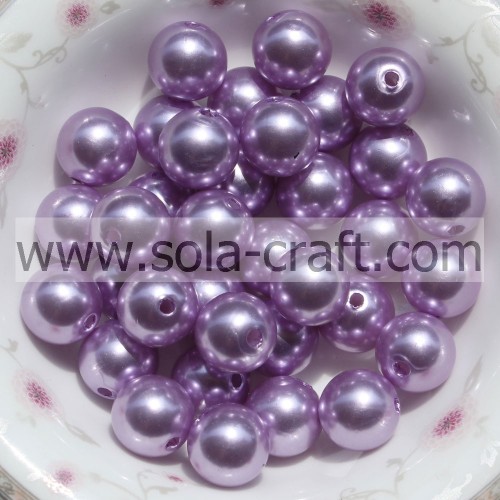 Wholesale Loose Round Pearl Plastic Beads 6MM Purple Pearl Beaded Hair Accessory