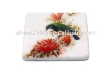 Printing colorful bird and flower marble pads