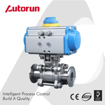 Pneumatic Clamp End 3 Pieces Ball Valve