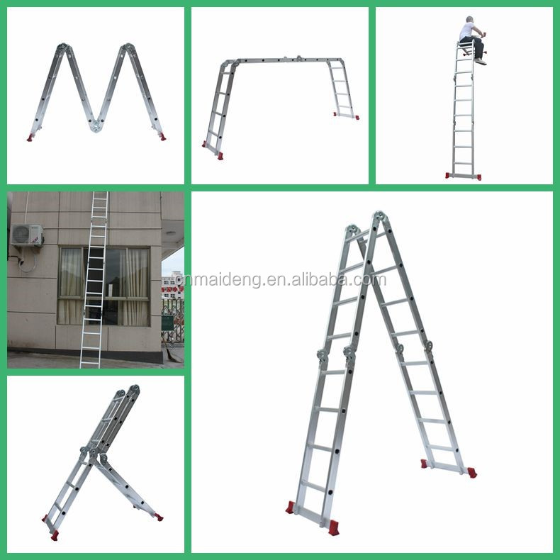 Wholesale 16 steps multi purpose compact aluminum folding step ladders with CE EN131