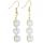 Perles de cristal de guérison des boucles d&#39;oreilles enveloppées pour femmes 10 mm Stone Crok Eartrop avec fil de cuivre enveloppé