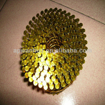 pallet coil nails/yellow coated coil nails ( made in china )