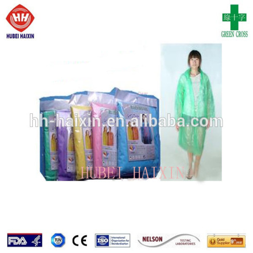 Wholesale PE Disposable Rain Coat/Useful Rain Poncho Manufacturer