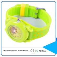 Kids fashion quartz silicone snap watch with waterproof function