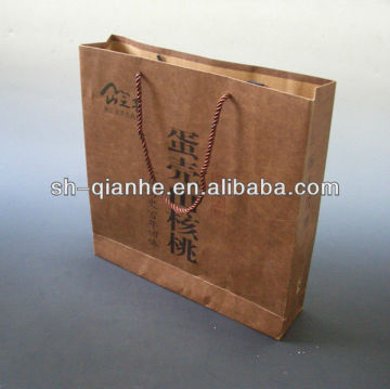 Custom food paper drawstring bag brown paper bag