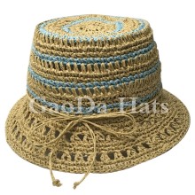Fashion top quality paper straw crochet kid hat