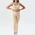 Crop Top Leggings Strick-Trainingsanzug