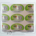 Anti-fake numérique PVC auto adhésives alimentaires Label