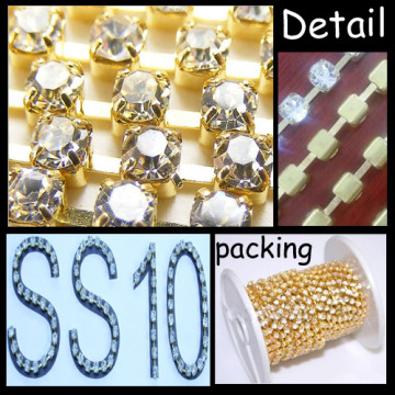 SS10 New Round Cup Chain crystal rhinestone chain