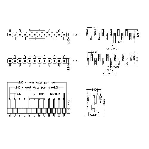 2.0 mm Pin Header Single Row SMT Type