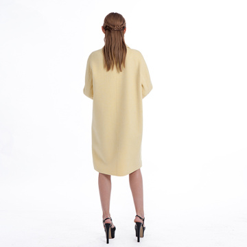 Soprabito misto cashmere doppio petto giallo