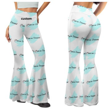 2024 New Custom Wide Leg Bell Bottom Gym Fitness Yoga Pants