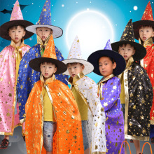 Halloween Cape and Hat Set for Children's Little Witch or Magician Costume