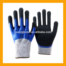 13Gauge HPPE Double Nitrile Coated Anti Cut Gloves Oil Resistant Cut Proof Gloves