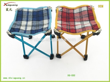 Plaid cheap outdoor folding stool/Aluminum Tube Compact fishing stool