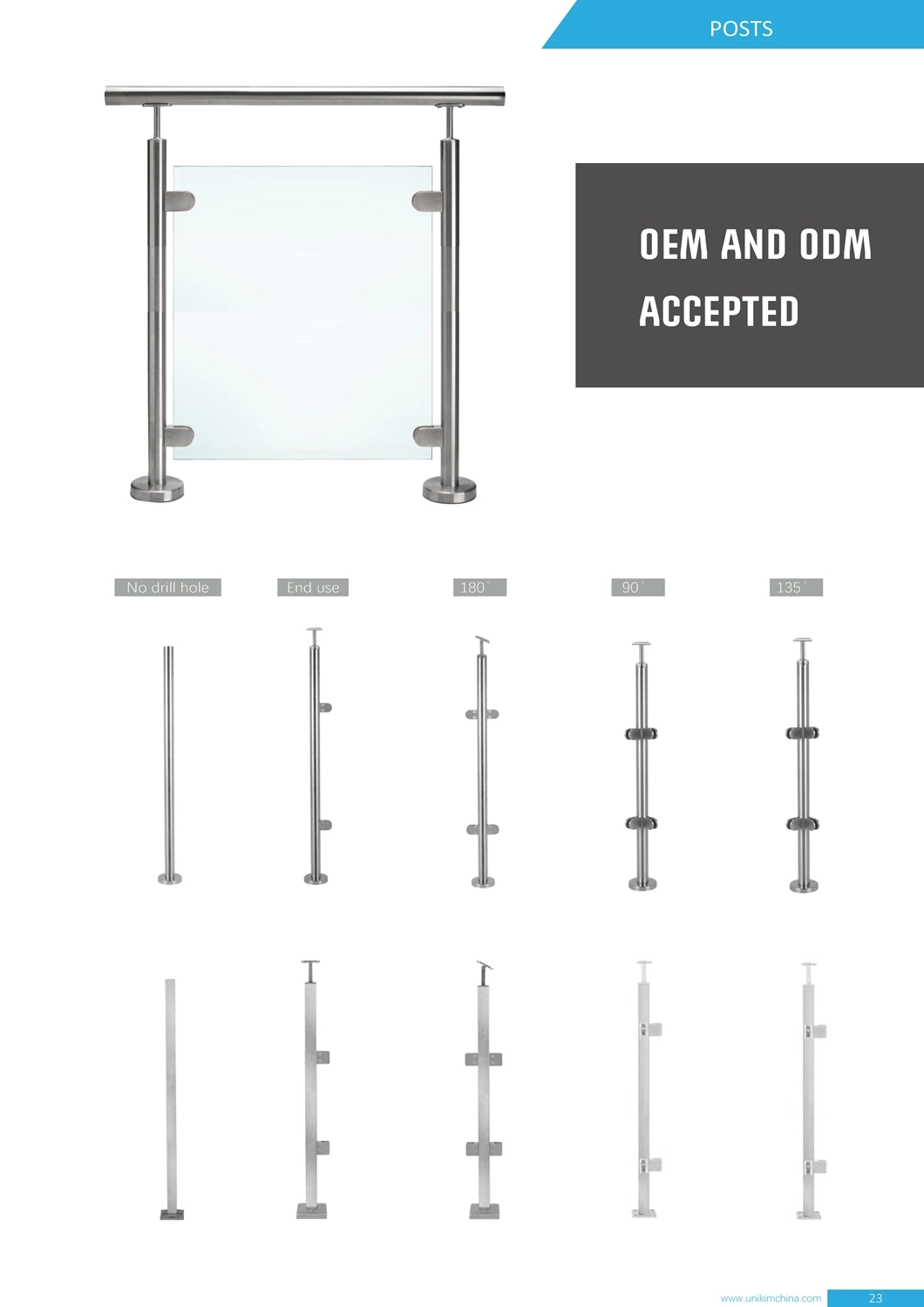 Round / Square Pipe Stainless Steel Railing Systems Supplier