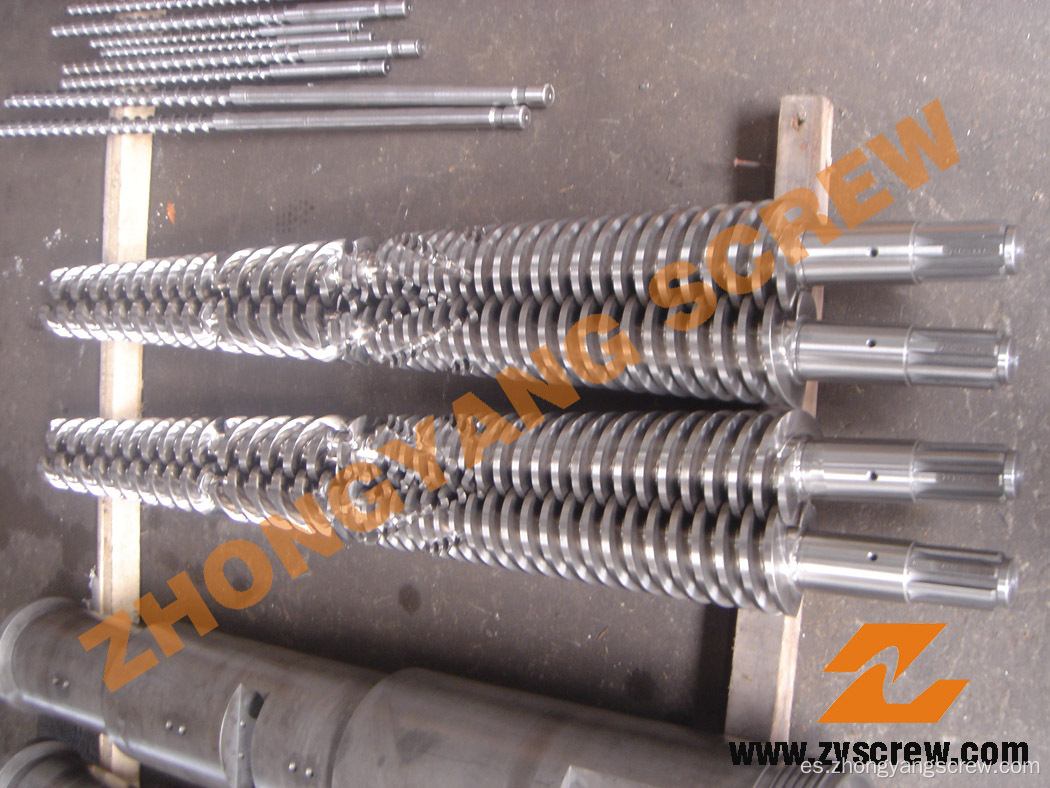 Barril cónico de doble husillo para extrusión de tubos Zytc