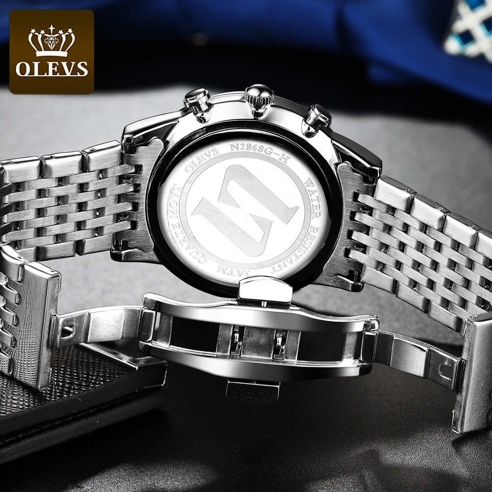 Men Luxury Watch OLEVS Brand Quartz Fashion Business WristWatch OEM with Steel Band Chronograph Waterproof Watches Men Wrist