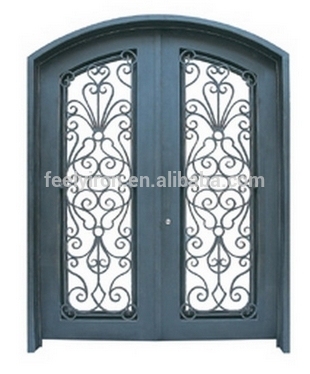 wrought iron double entry doors