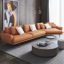 Italian Normcore First Layer Cowhide Leather Sofa